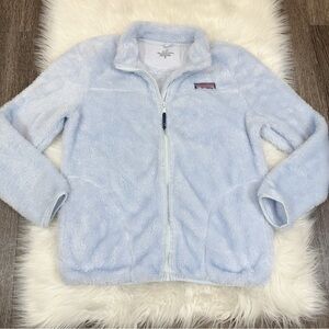 Vineyard Vines Full Zip Fleece Sweater Girls Size XL 16 Solid Blue